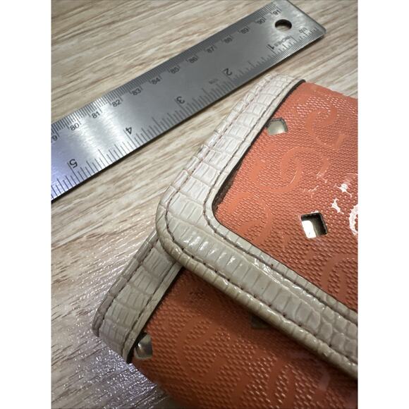 GUESS Los Angeles Women’s Leather Large Wallet Mirrored Hula GIRL Orange Y2K - Picture 5 of 8